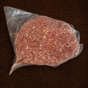 Ground meat in clear packaging