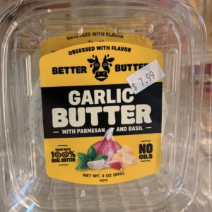 Plastic container of Better Butter garlic spread