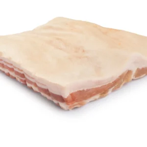 Raw pork belly slab with skin