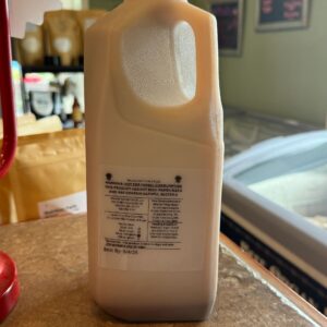 Chocolate milk jug on counter