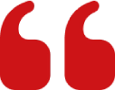 Red quotation marks on black background